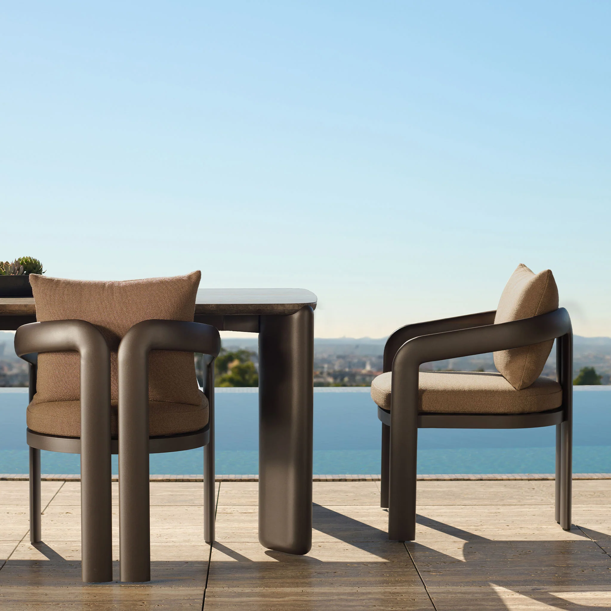 Chloe Aluminum Rectangle Dining Table - Image 2