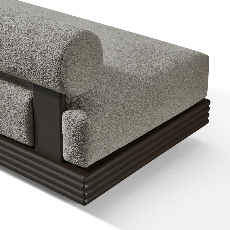 Collins Aluminum 2 Seat Armless Sofa - Image 9