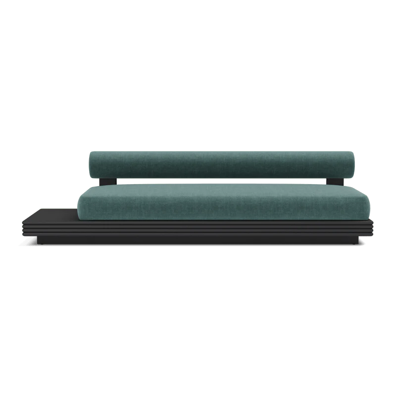 Collins Aluminum 3 Seat Armless Sofa + Table Left - Image 13