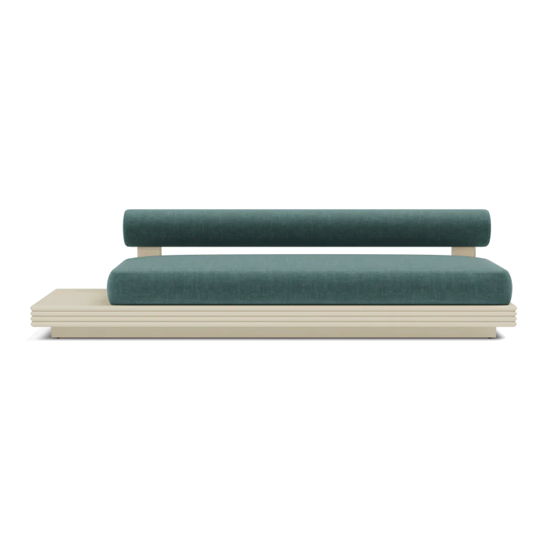 Collins Aluminum 3 Seat Armless Sofa + Table Left - Image 26