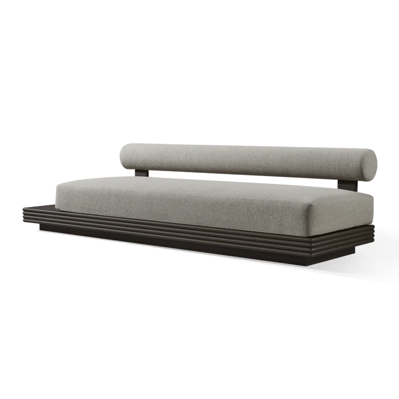 Collins Aluminum 3 Seat Armless Sofa + Table Left - Image 3