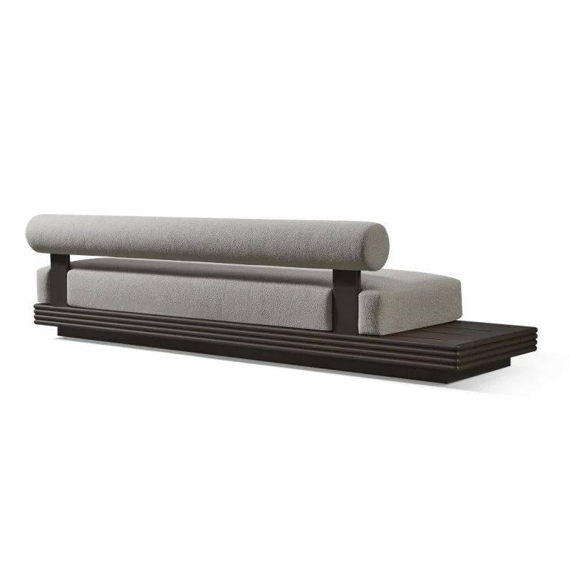 Collins Aluminum 3 Seat Armless Sofa + Table Left - Image 5