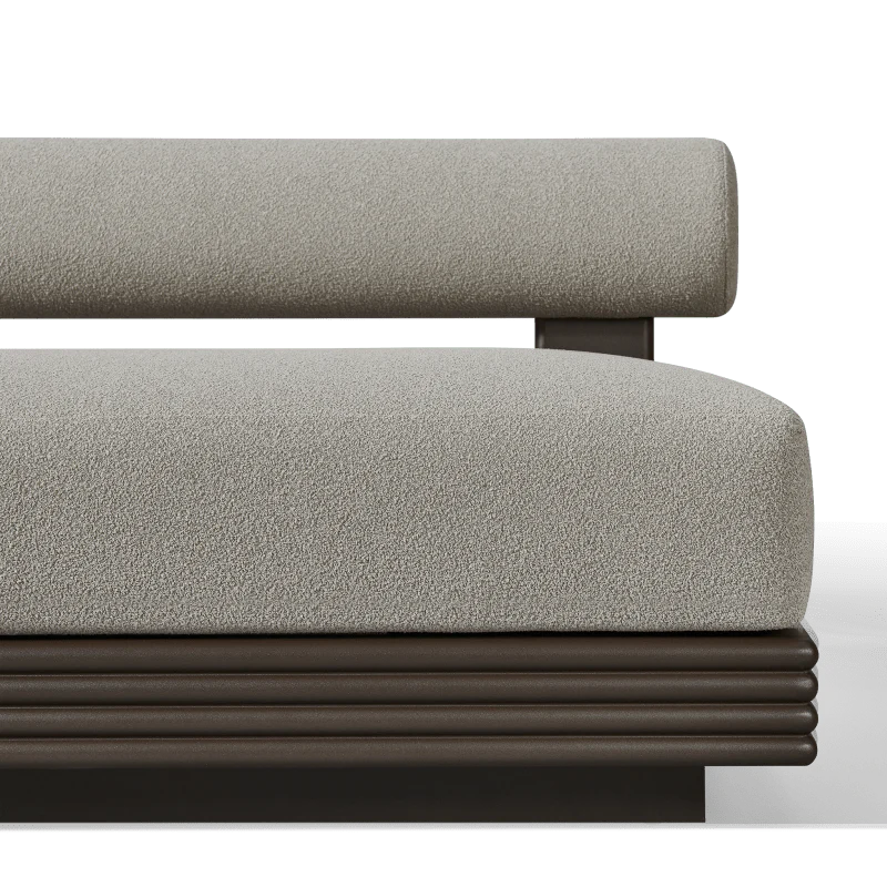 Collins Aluminum 3 Seat Armless Sofa + Table Left - Image 7