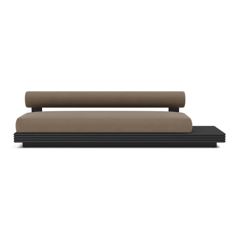 Collins Aluminum 3 Seat Armless Sofa + Table Right - Image 12