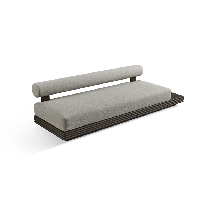 Collins Aluminum 3 Seat Armless Sofa + Table Right - Image 6