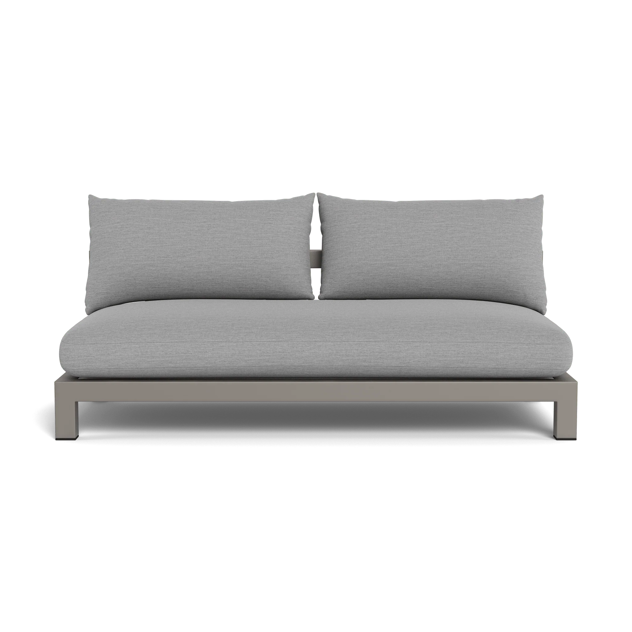 Pacific Aluminum 2 Seat Armless Sofa - Image 9