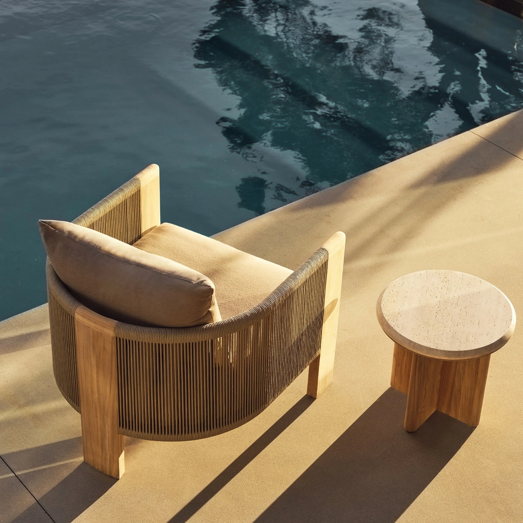 Palm Beach Teak Round Side Table - Image 2