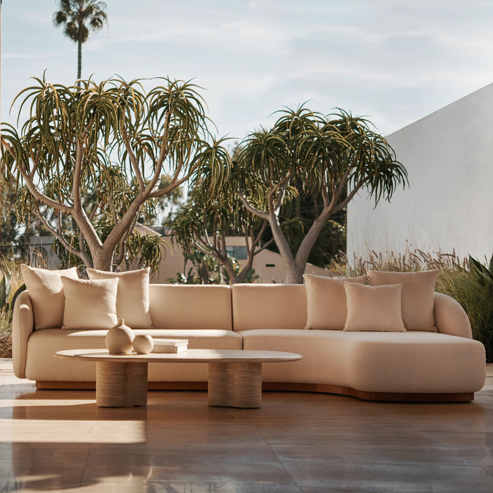 Porto Travertine Pill Coffee Table - Image 6