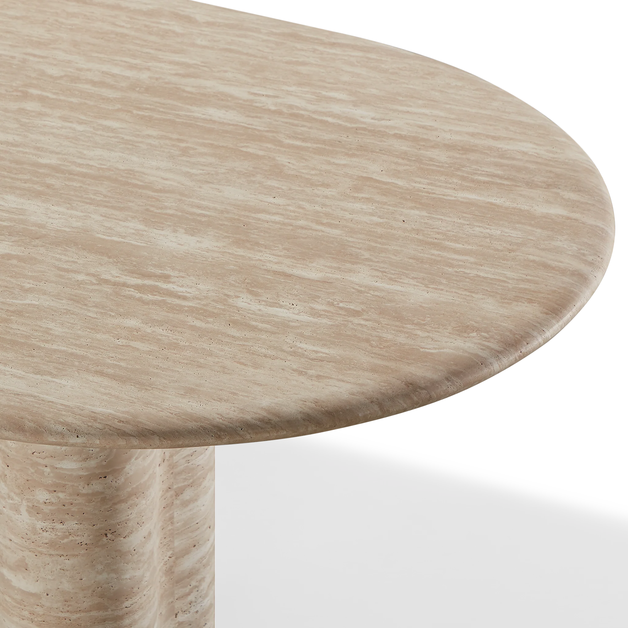 Porto Travertine Pill Dining Table 108" - Image 7