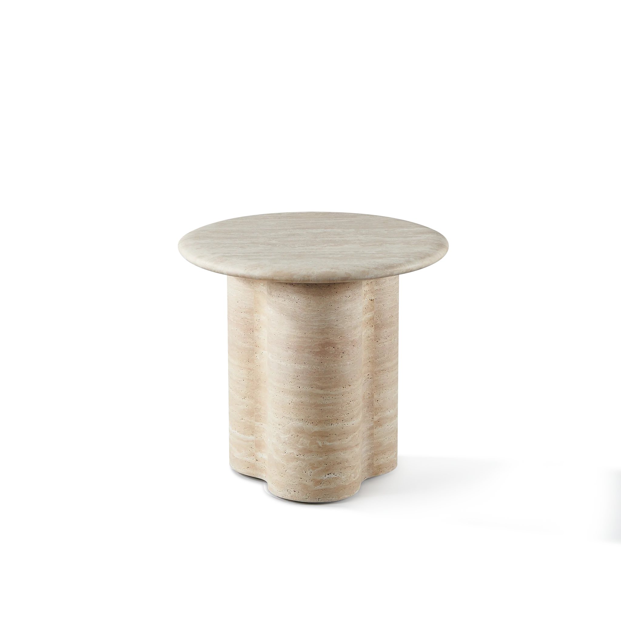 Porto Travertine Round Side Table - Image 3