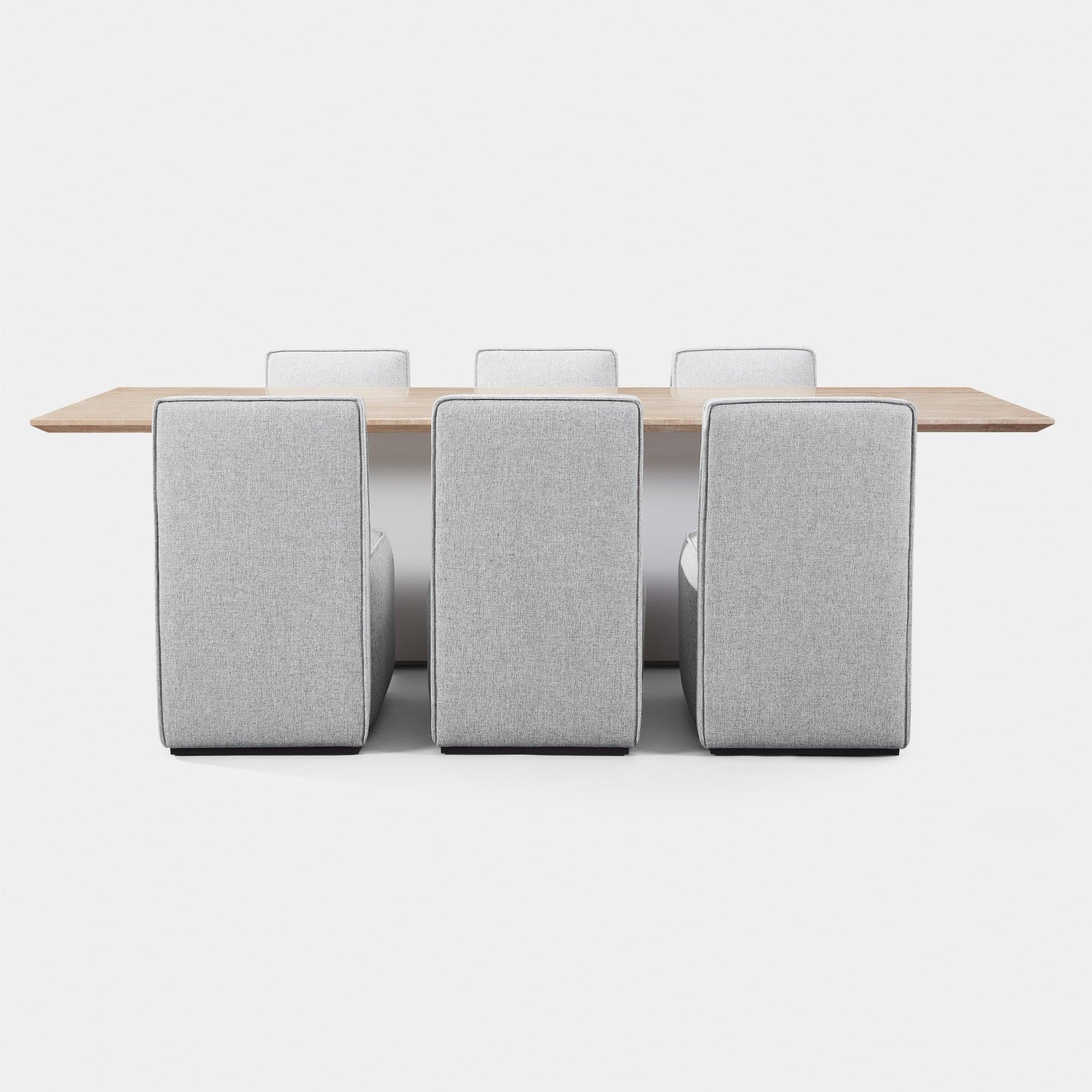 Santorini Outdoor Stone Rectangle Dining Table 108" - Image 15