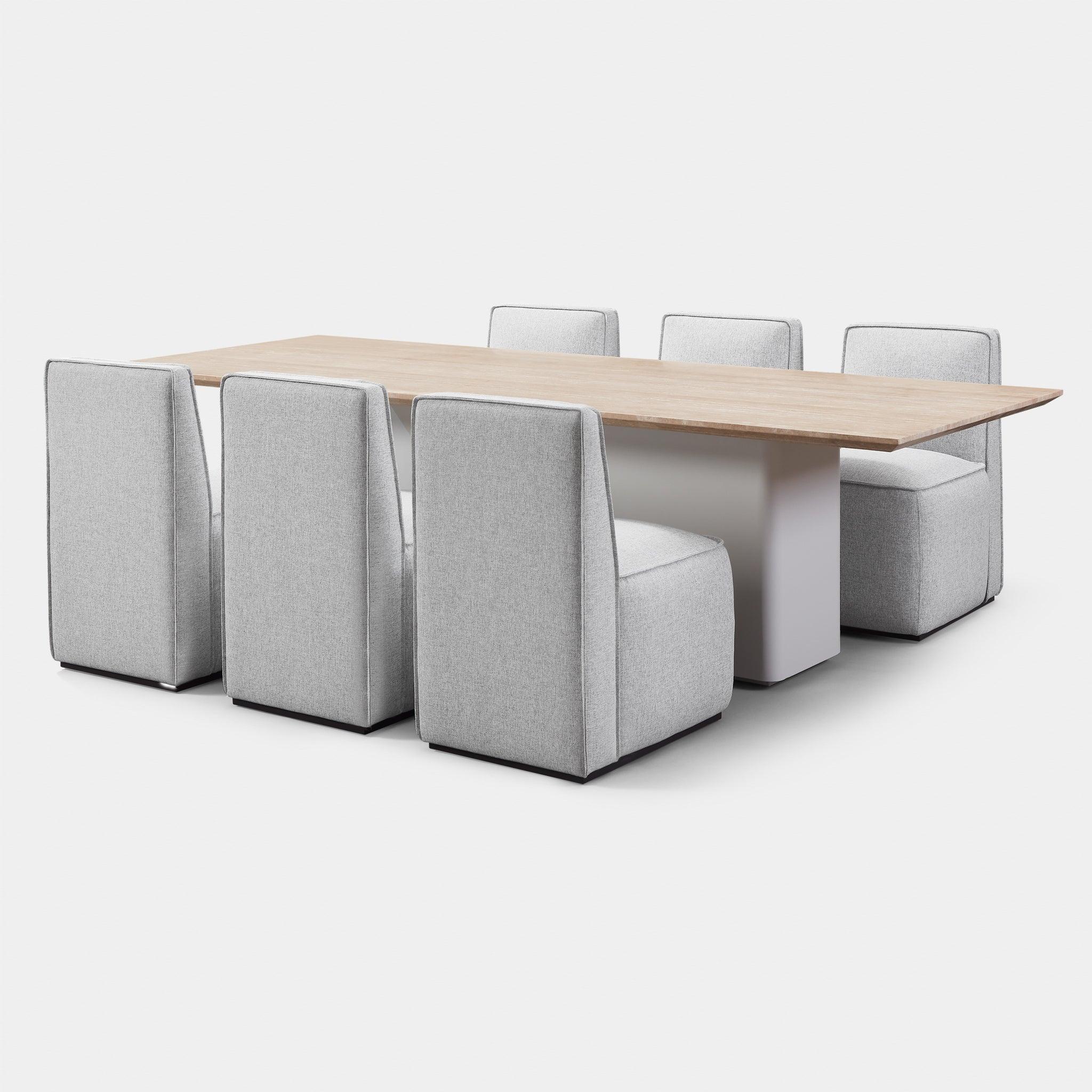 Santorini Outdoor Stone Rectangle Dining Table 108" - Image 17