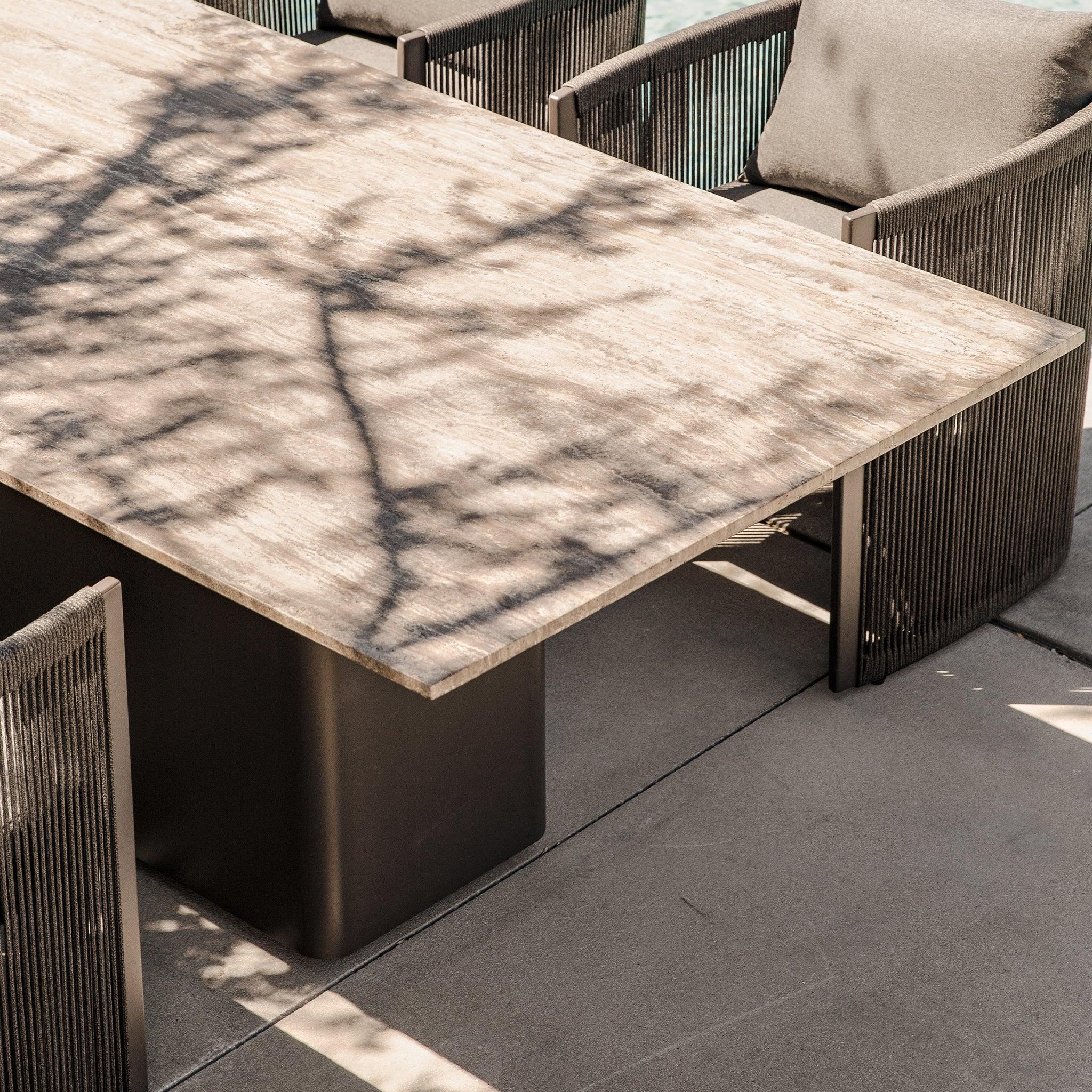 Santorini Outdoor Stone Rectangle Dining Table 108" - Image 2