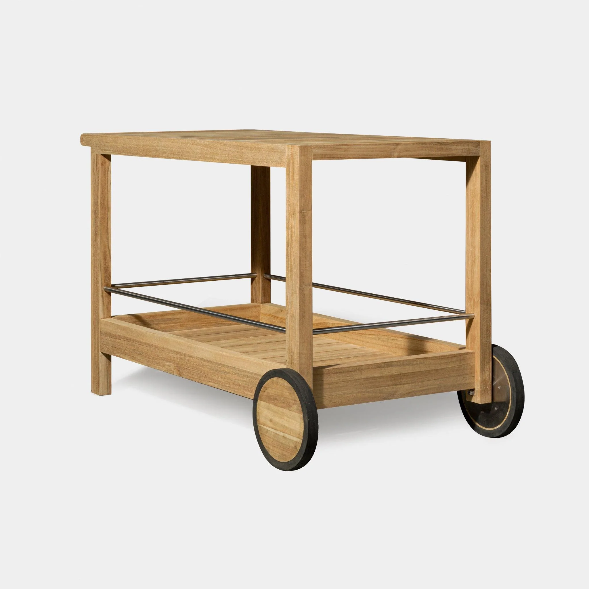 Tavola Teak Slatted Bar Cart - Image 4