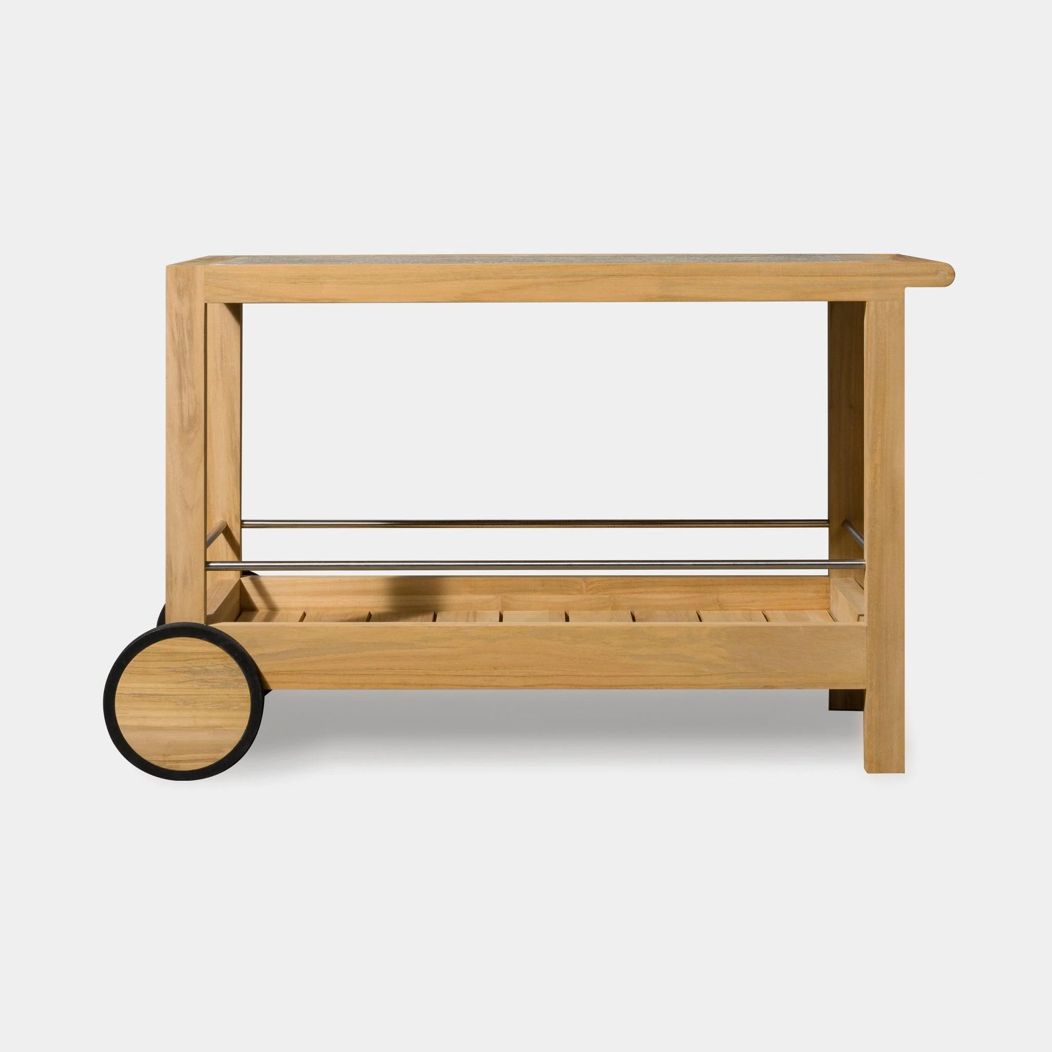 Tavola Teak Stone Bar Cart - Image 3