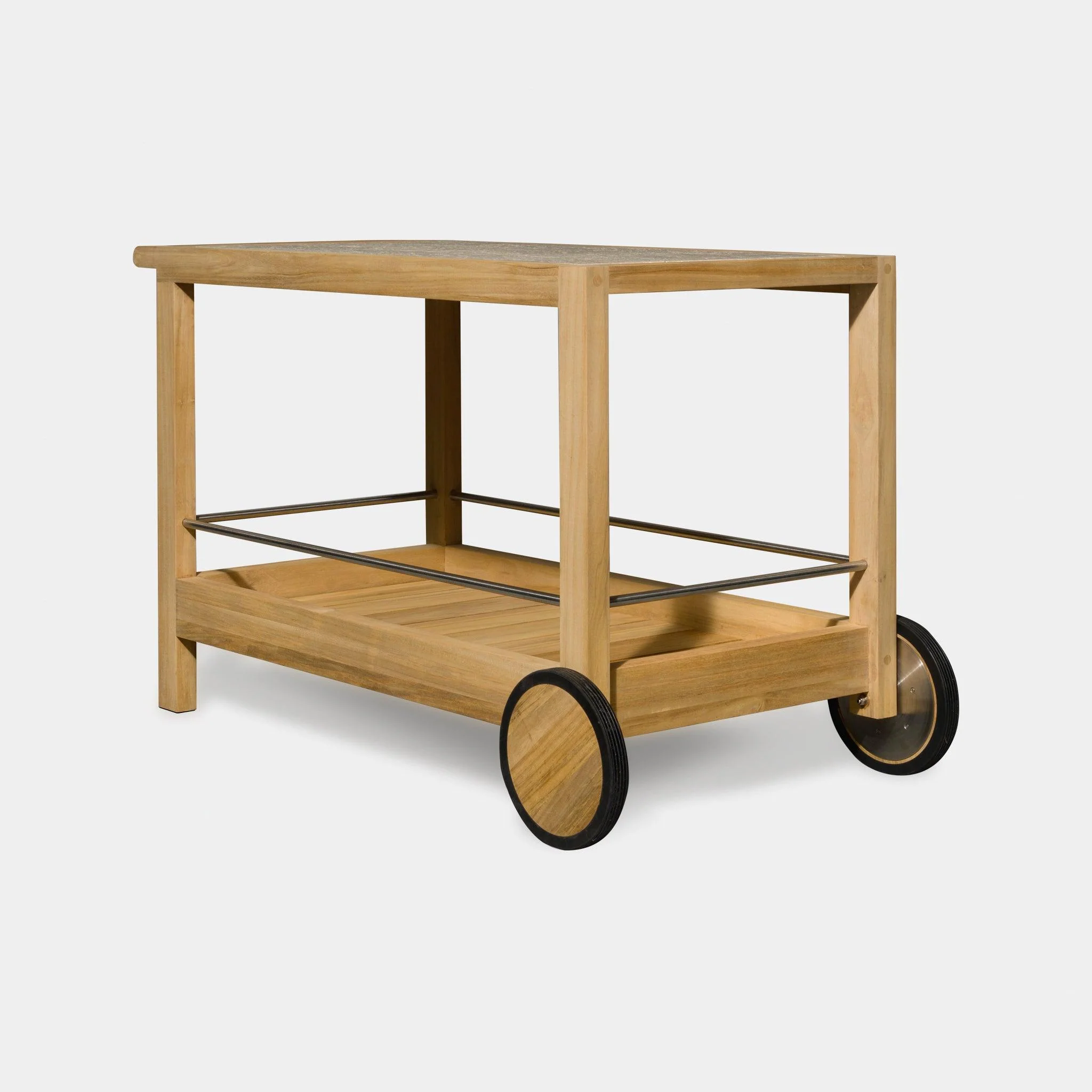 Tavola Teak Stone Bar Cart - Image 4