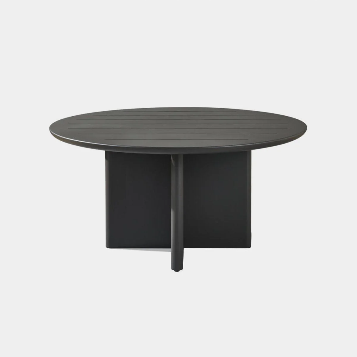 Victoria Aluminum Slatted Round Dining Table 60" - Image 3