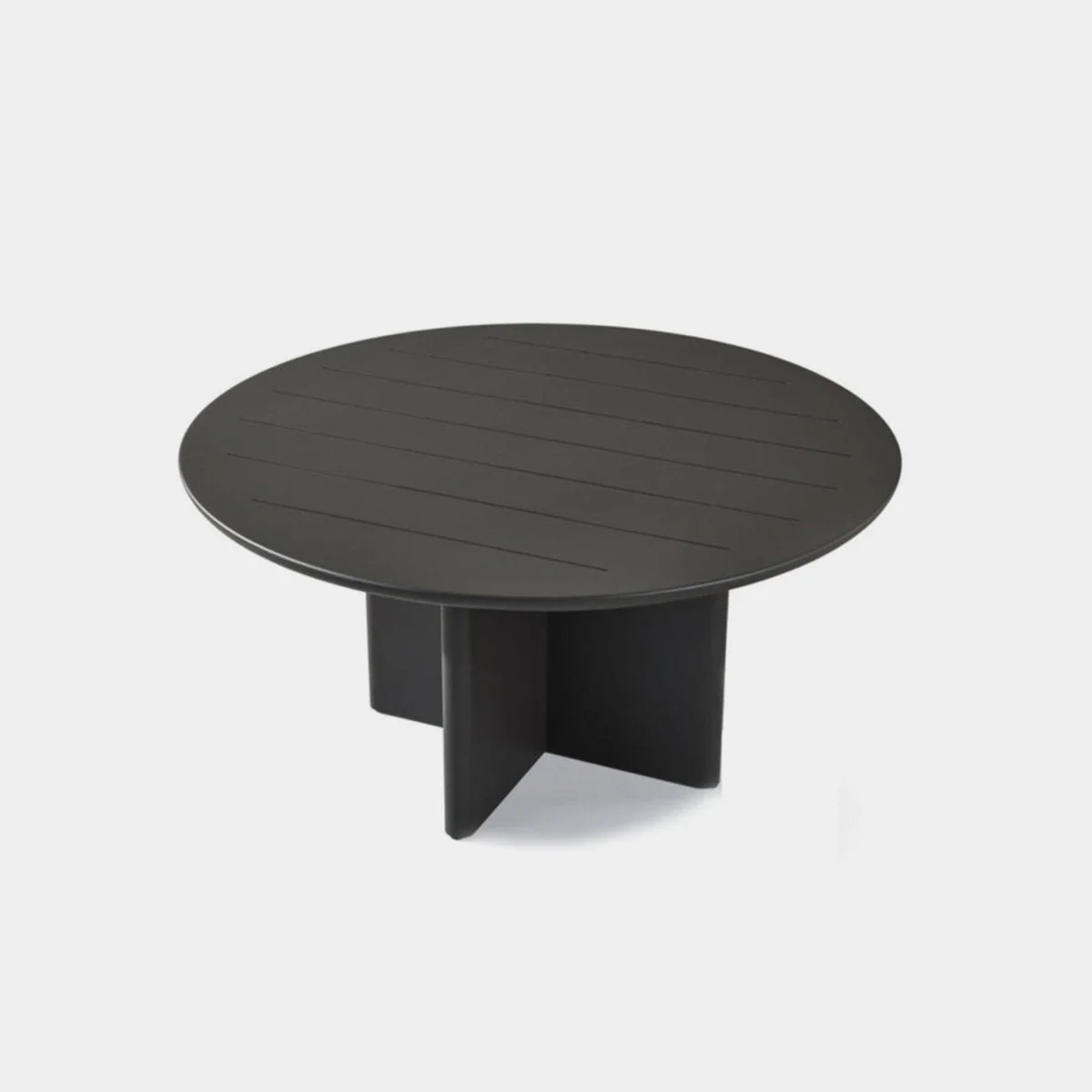 Victoria Aluminum Slatted Round Dining Table 60" - Image 4