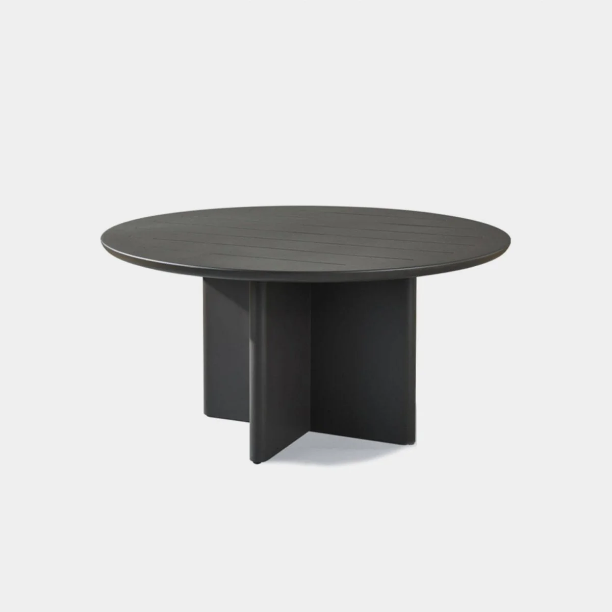 Victoria Aluminum Slatted Round Dining Table 60" - Image 5