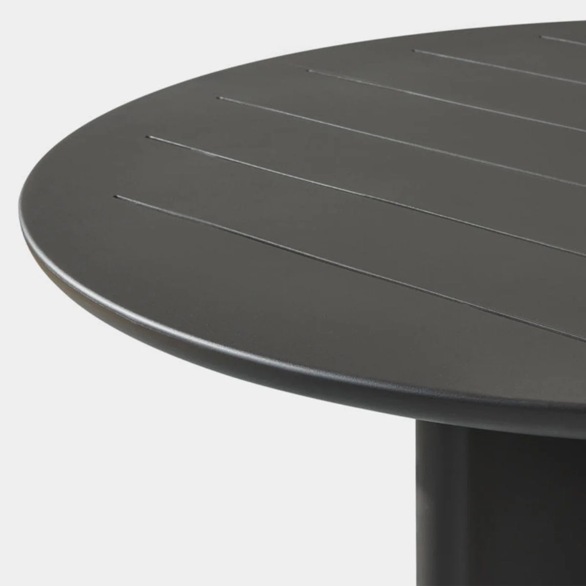 Victoria Aluminum Slatted Round Dining Table 60" - Image 7