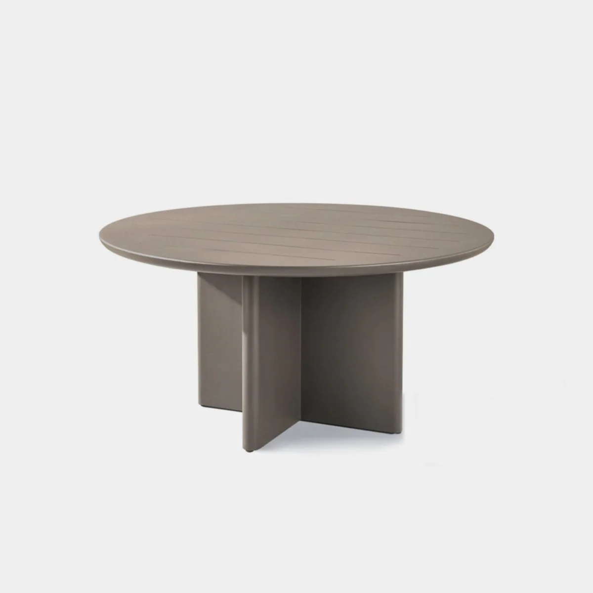 Victoria Aluminum Slatted Round Dining Table 60" - Image 9