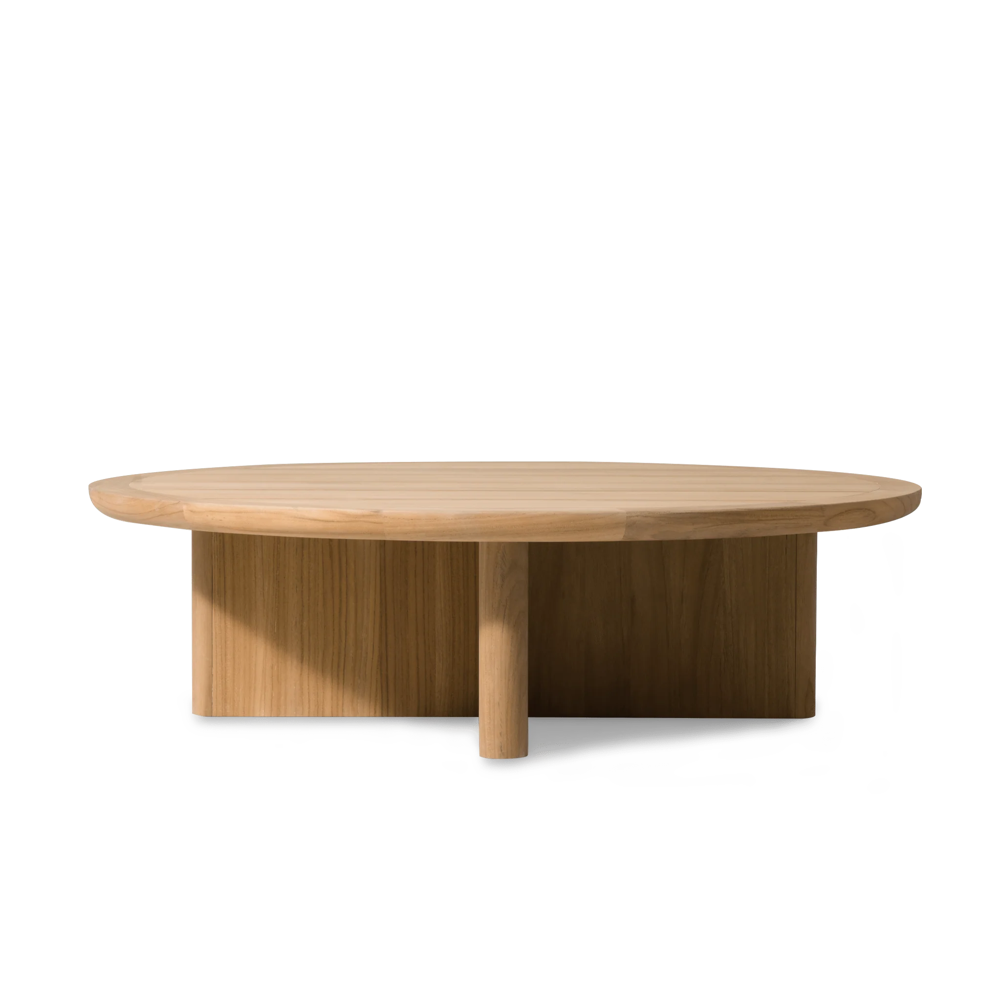 Victoria Teak Round Slatted Coffee Table - Image 3