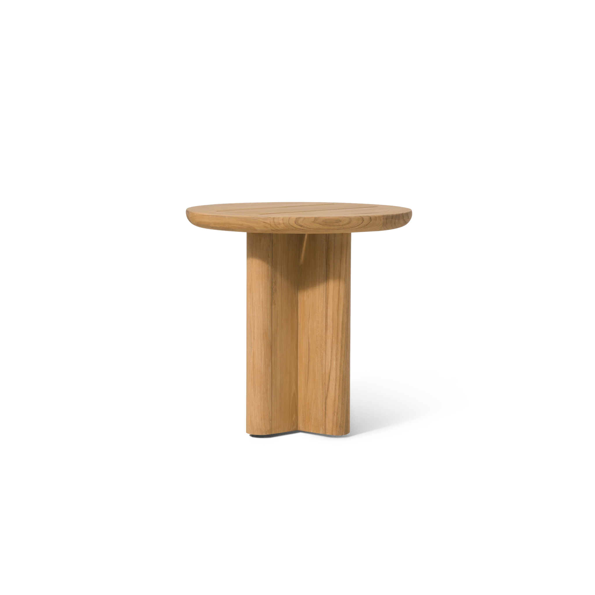 Victoria Teak Round Slatted Side Table - Image 2